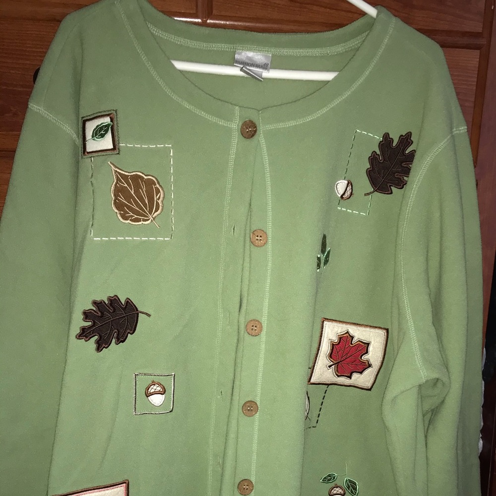 Fall themed fleece cardigan